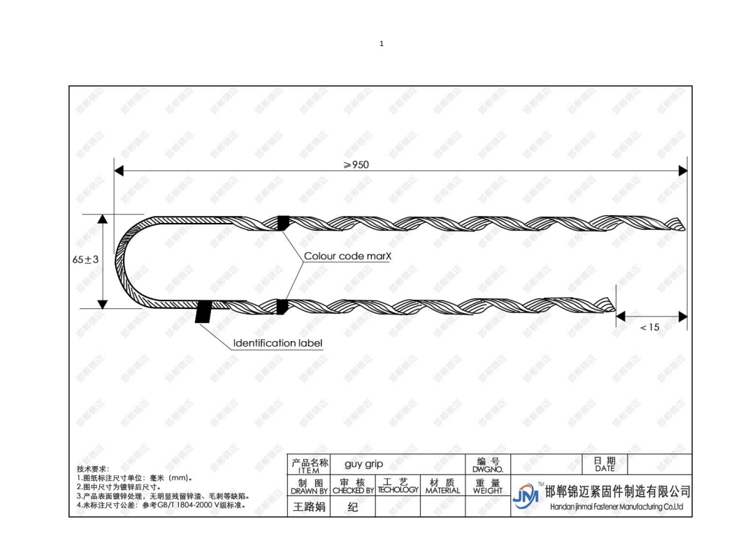 high quality preformed guy grip dead end can be custom-made with all the types