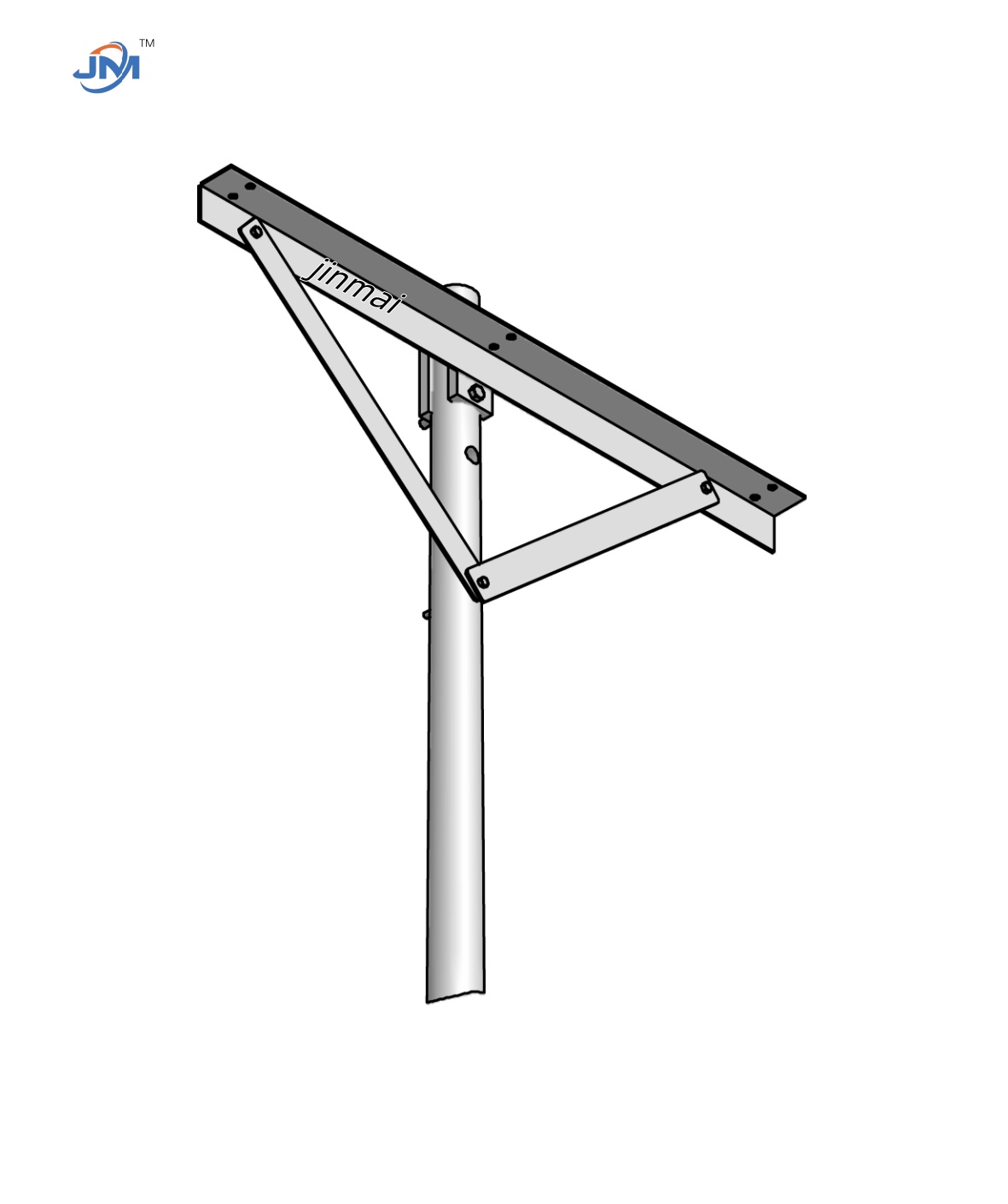 crossarm bracket  1 angle crossarm with 2 flat iron