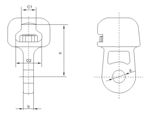 Socket clevis eye with type w