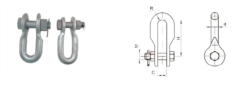 U type shackle  hot dip galvanized manufacturer supply